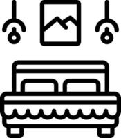 lijn pictogram voor slaapkamer vector