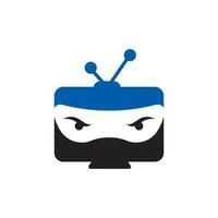 Ninja babbelen logo ontwerp sjabloon. Ninja praten logo ontwerp icoon. vector