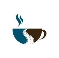 weg koffie logo ontwerp vector illustratie.