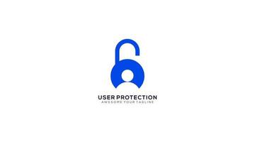 gebruiker bescherming creatief logo ontwerp vector sjabloon