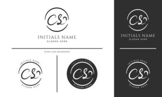 eerste cs brief logo ontwerp vector sjabloon. - vector.