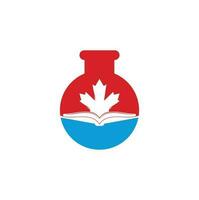 Canadees onderwijs laboratorium vorm concept logo ontwerp. studie Canada logo ontwerp. boek logo ontwerp. esdoorn- boek vector