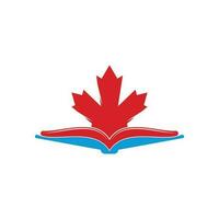 Canadees onderwijs logo. studie Canada logo ontwerp. boek logo ontwerp .esdoorn boek vector