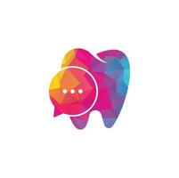 modern tandheelkundig babbelen logo ontwerp. tandheelkundig overleg plegen icoon. vector