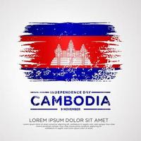 Cambodja onafhankelijkheid dag groet kaart sjabloon. vector