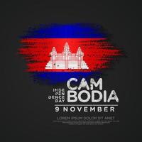 Cambodja onafhankelijkheid dag groet kaart sjabloon. vector