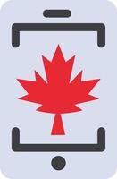 mobiel cel Canada blad vlak kleur icoon vector icoon banier sjabloon