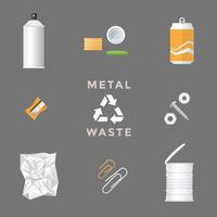 recycle metaal verspilling beheer reeks vector