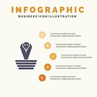 dier cobra Indië koning solide icoon infographics 5 stappen presentatie achtergrond vector