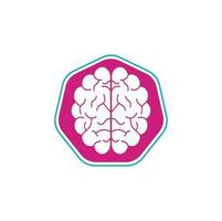 hersenen schild vorm concept logo ontwerp. brainstorm macht denken hersenen logotype icoon vector