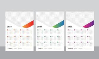 muur kalender 2023 - een bladzijde kalender - single bladzijde kalender - 12 maanden kalender vector