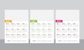 muur kalender 2023 - een bladzijde kalender - single bladzijde kalender - 12 maanden kalender vector