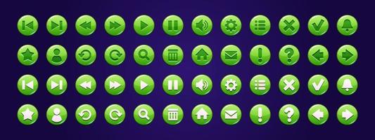 groen cirkel toetsen, pictogrammen voor website of spel vector