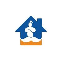 snor geest huis vorm vector logo ontwerp. sterk geest icoon sjabloon