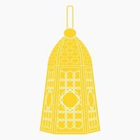 bewerkbare geïsoleerd hangende geel gevormde Arabisch lamp vector illustratie in vlak monochroom stijl voor Islamitisch af en toe thema doeleinden zo net zo Ramadan en eid ook Arabisch cultuur ontwerp behoeften