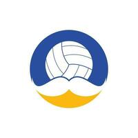 sterk volleybal vector logo ontwerp. snor en volley bal vector icoon ontwerp.