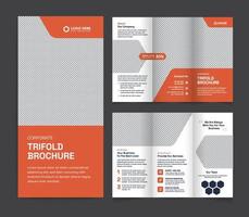 zakelijke drievoud brochure sjabloon. modern, creatief, en professioneel drievoud brochure vector ontwerp. gemakkelijk en minimalistische lay-out met blauw en oranje kleuren. zakelijke bedrijf drievoud brochure.