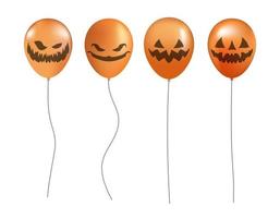 lucht ballonnen reeks voor halloween Aan wit achtergrond. gelukkig halloween spandoek. vector illustratie.