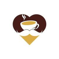 snor koffie hart vorm logo ontwerp sjabloon. creatief koffie winkel logo inspiratie vector