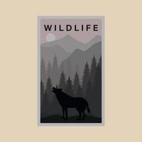 dieren in het wild minimalistisch afdrukken poster verzameling ontwerp vector
