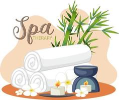 spa tekst met spa aroma voorwerpen vector