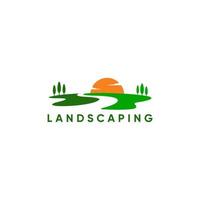 landschap logo ontwerp vector