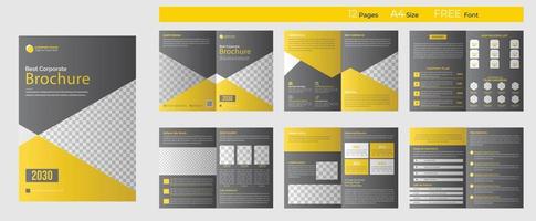 zakelijke bedrijf bedrijf profiel sjabloon ontwerp vormen, meerdere pagina's brochure ontwerp vector