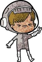 vector astronaut karakter in tekenfilm stijl