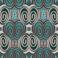 naadloos patroon in de spiralen van een mozaïek- in retro stijl. decoratief abstract cirkel wijnoogst ornament vector