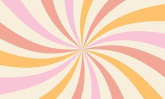 abstract achtergrond van regenboog strepen in de stijl van Jaren 60 jaren 70. de stralen van de zon. wijnoogst groovy retro achtergrond in pastel kleuren. hippie esthetiek. vector