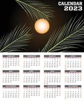 2023 nieuw jaar kalender ontwerp sjabloon in modern stijl vector