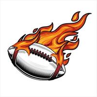 Amerikaans Amerikaans voetbal Aan brand vector illustratie.