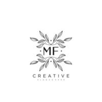 mf eerste brief bloem logo sjabloon vector premie vector kunst