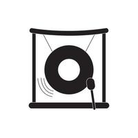 gong stok musical percussie melodie geluid muziek- silhouet stijl icoon vector