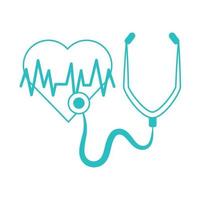 online dokter, stethoscoop hart consultant medisch diagnostisch bescherming covid 19, lijn stijl icoon vector