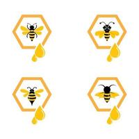 bee logo afbeeldingen instellen vector