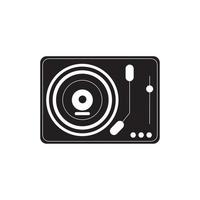 klassiek dj menger draaitafel vinyl melodie geluid muziek- silhouet stijl icoon vector