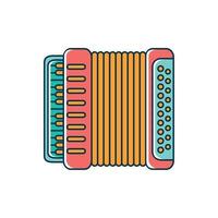 accordeon instrument melodie geluid muziek- lijn en vullen stijl vector