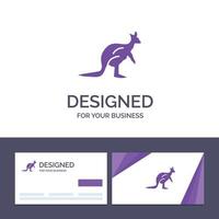 creatief bedrijf kaart en logo sjabloon dier Australië Australisch inheems kangoeroe reizen vect vector