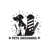 huisdier uiterlijke verzorging , hond en kat silhouet vector illustratie