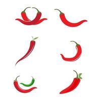 rode hete natuurlijke chili pictogram vectorillustratie vector