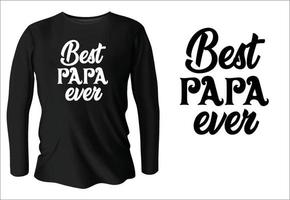 het beste papa ooit t-shirt ontwerp met vector