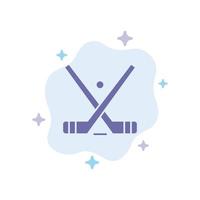 embleem hockey ijs stok stokjes blauw icoon Aan abstract wolk achtergrond vector