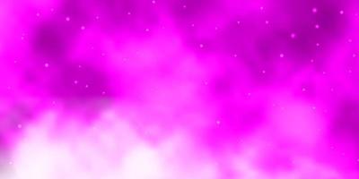 lichtpaars, roze vectorpatroon met abstracte sterren. vector