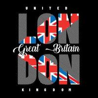 Londen typografie ontwerp t-shirt afdrukken vector illustratie