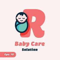 alfabet r baby zorg logo vector