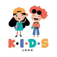 vlak logo sjabloon voor kinderen vector
