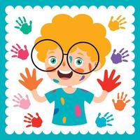 kleurrijk geschilderd handen van weinig kinderen vector