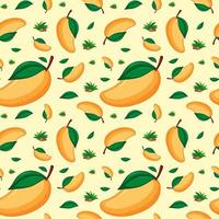 naadloos ontwerp als achtergrond met mango vector