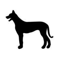 Super goed dan. zwart silhouet van een hond Aan een wit achtergrond. vector illustratie